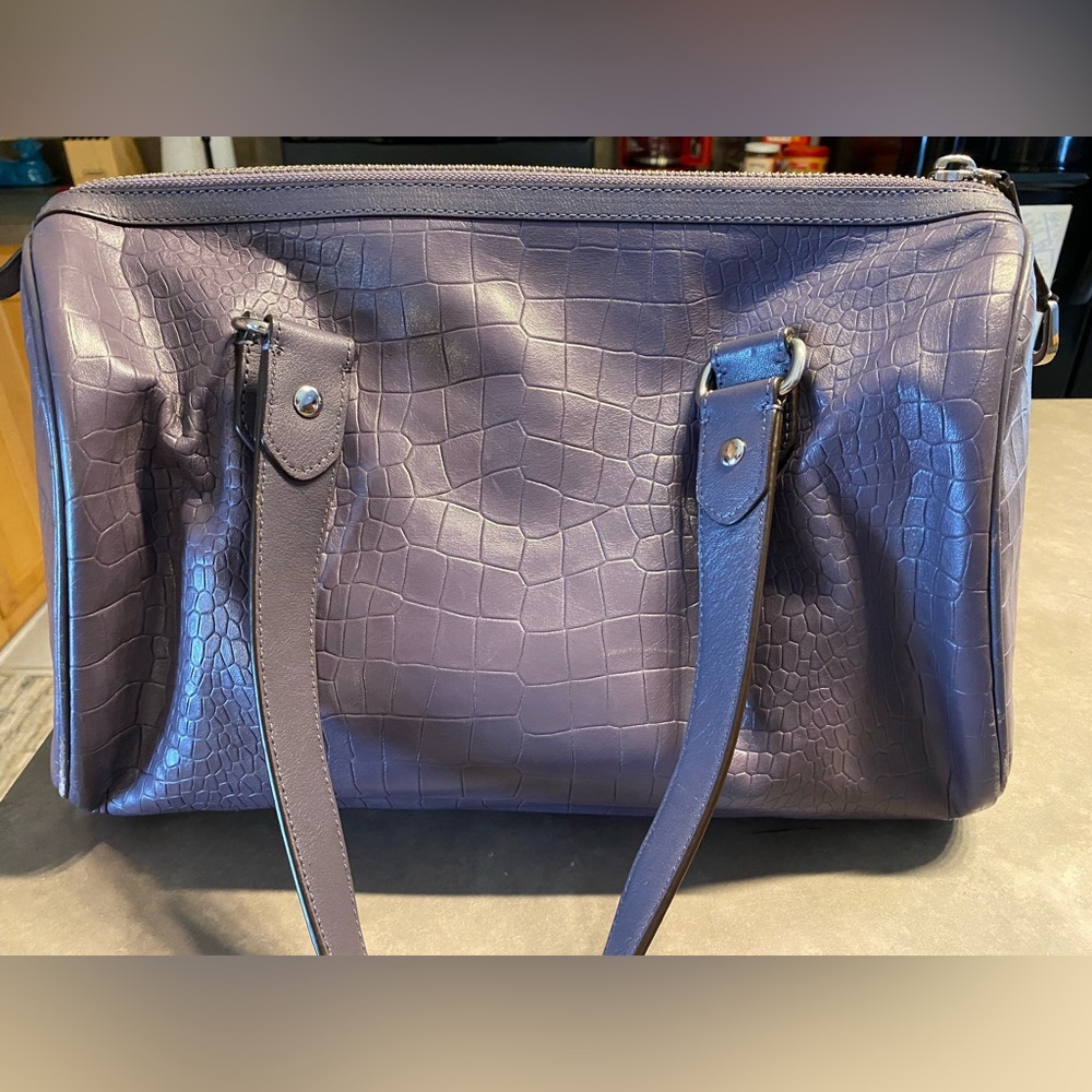 Coach Plum Croc-Embossed Shoulder Bag - Picture 3 of 15